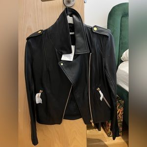Gorgeous leather jacket — LTH JKT KAS BIKER | BLACK WITH GOLD TRIM